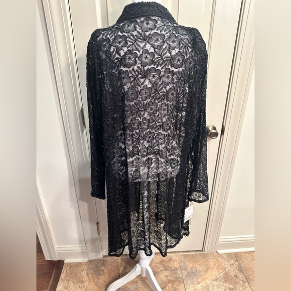 Elegant Vintage Black Lace Cardigan NWT - Picture 3 of 4